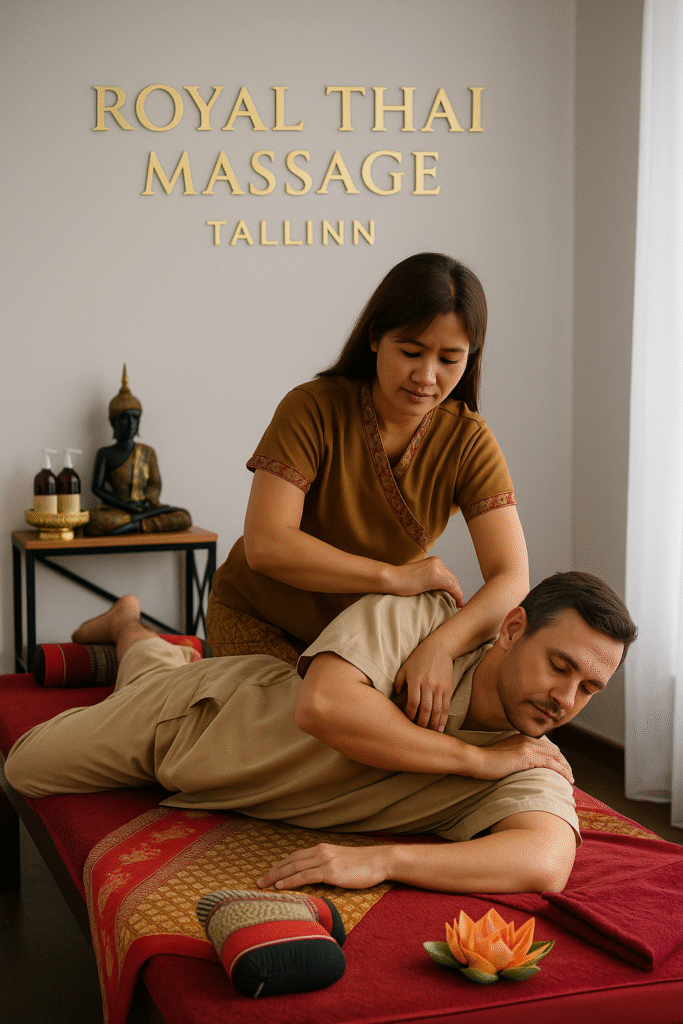 Therapist at work at the Royal Thai Spa Tallinn.